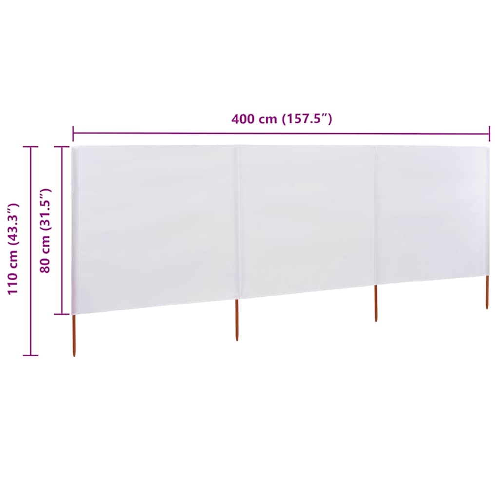 Wind Screen | Sand White | Non-woven fabric, Wood | Large | Foldable