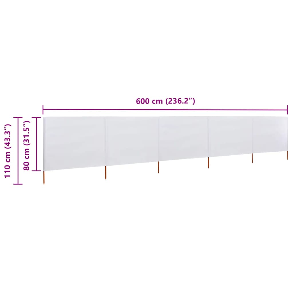 Wind Screen | Sand white | Non-woven fabric, wood | Large | Collapsible