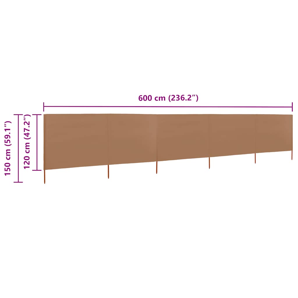 Wind Screen | Taupe | Non-woven fabric, wood | 600x120cm | Collapsible