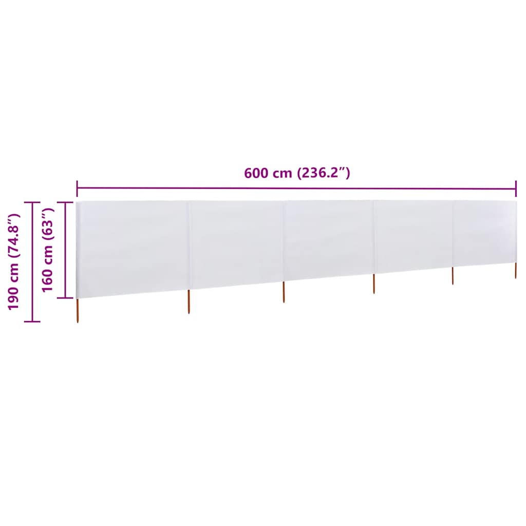 Wind Screen | Sand White | Non-woven fabric and wood | 600 x 160 x 190 cm