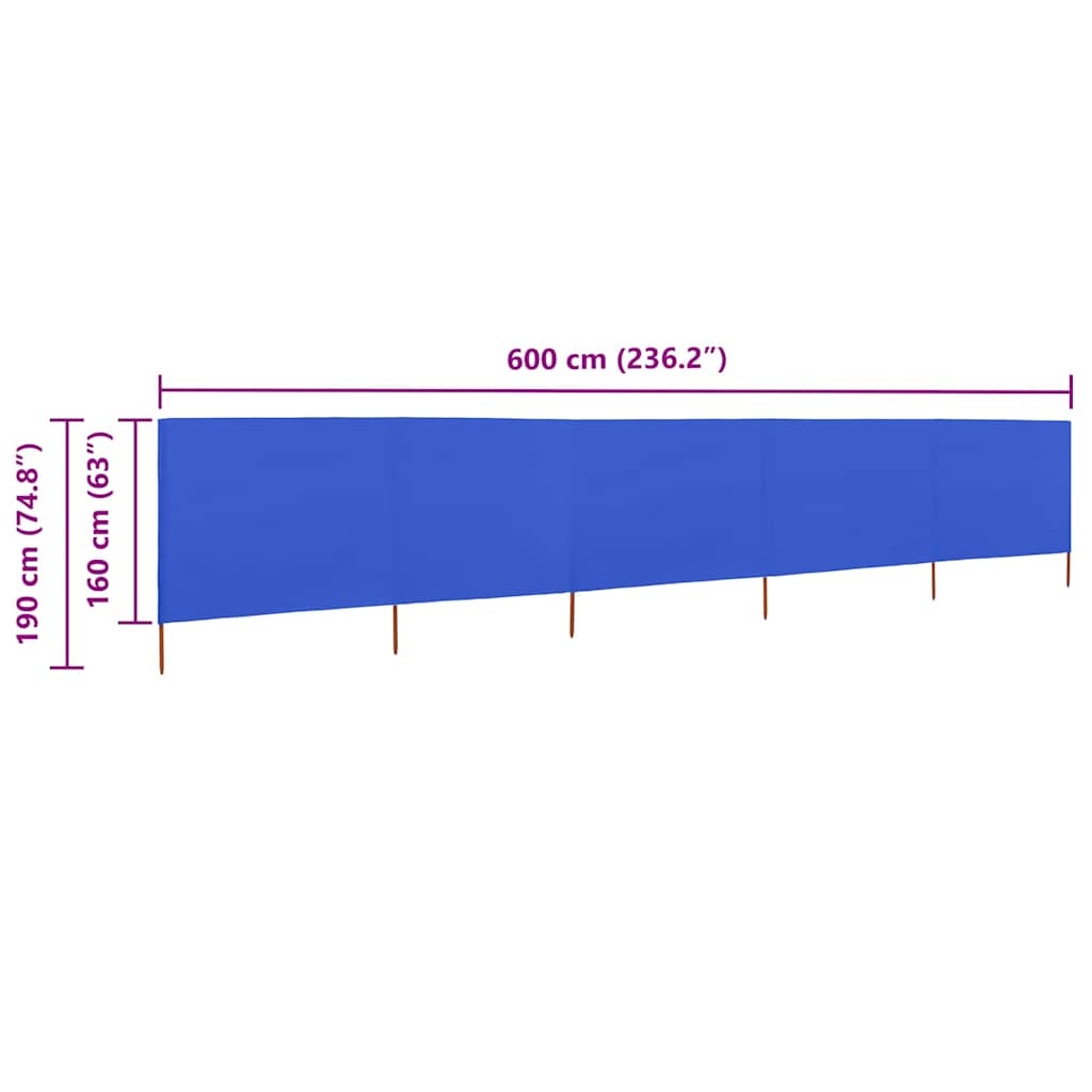 Wind Screen | Azure Blue | Non-woven fabric, wood | 600x160 cm | Foldable
