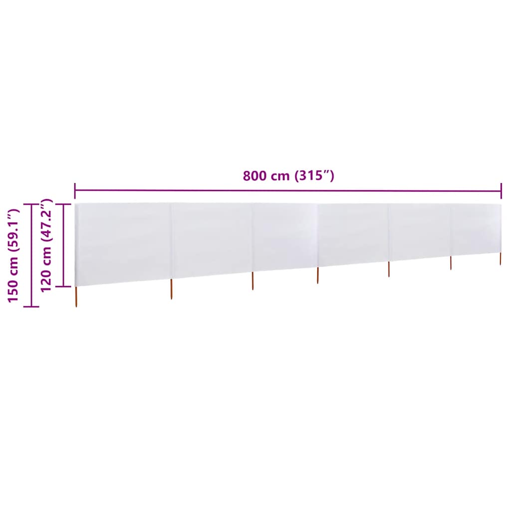 Wind Screen | Sand White | Non-woven fabric, Wood | Large | Foldable