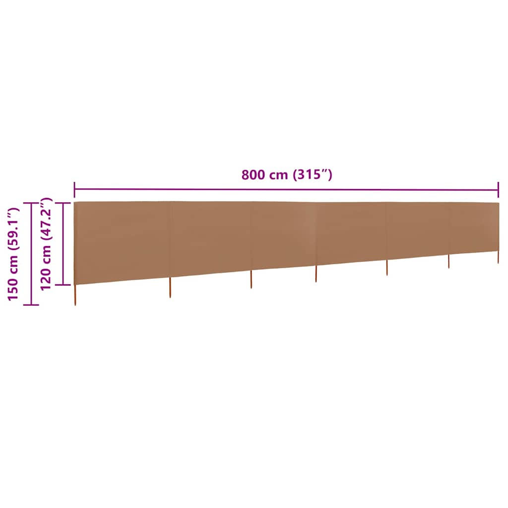 Wind Screen | Taupe | Non-woven fabric, Wood | Large | Foldable