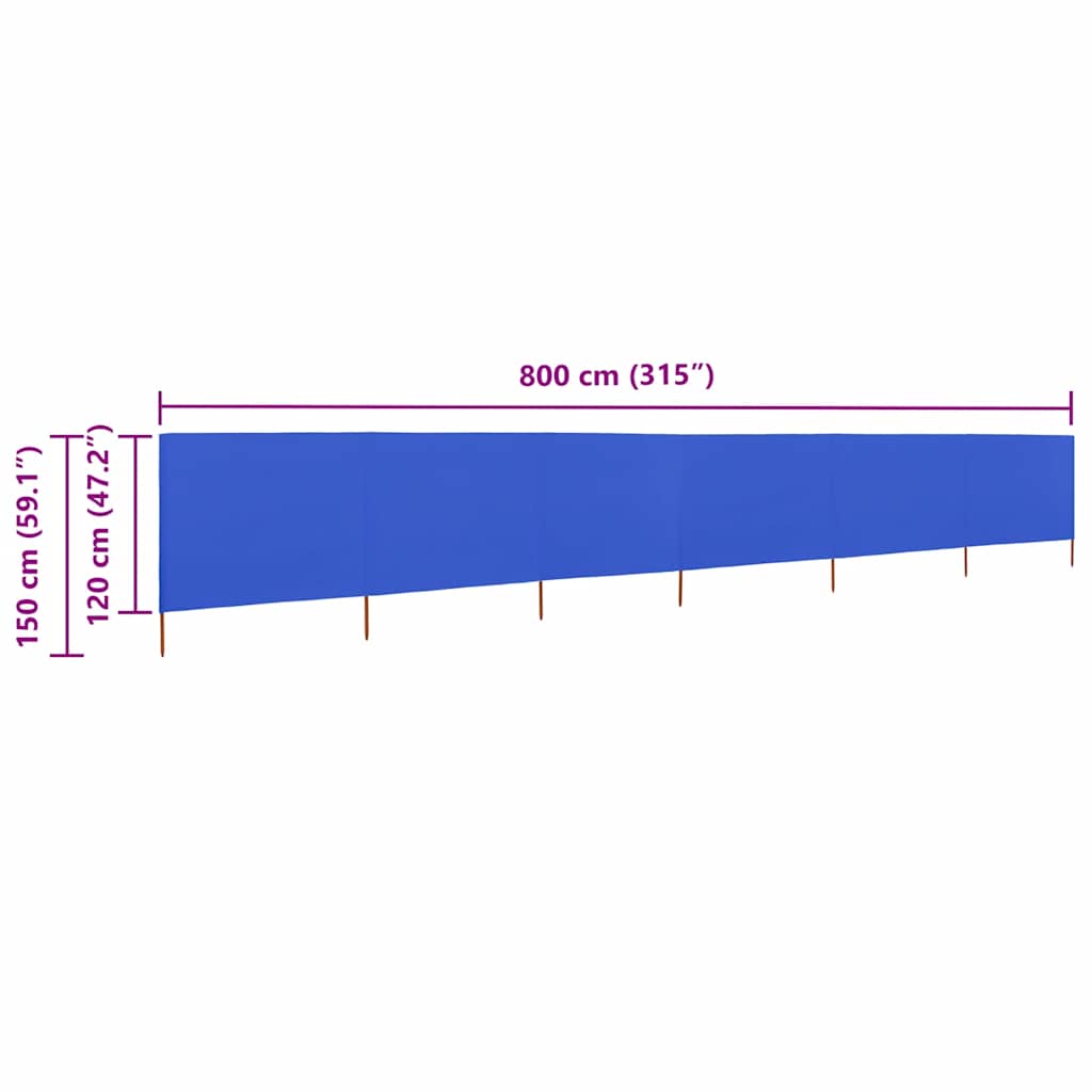 Wind Screen | Azure Blue | Non-woven fabric and wood | 800 x 120 cm