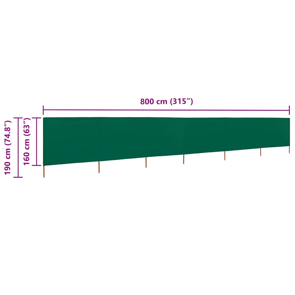 Wind Screen | Green | Non-woven fabric, wood | 800 cm x 160 cm
