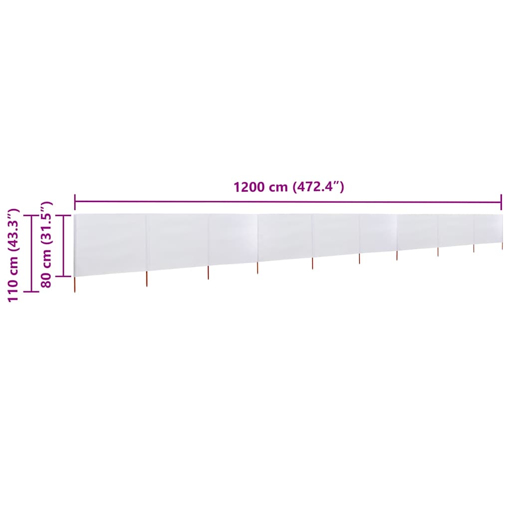 Wind Screen | Sand White | Non-woven fabric and wood | 1200 x 80 cm