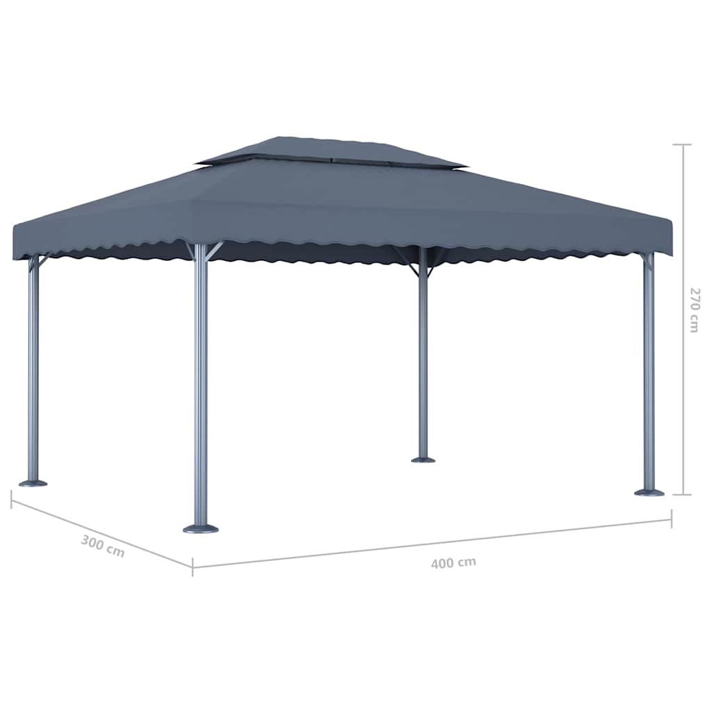 Gazebo | Anthracite | Aluminium | 400x300 cm | UV-resistant materials