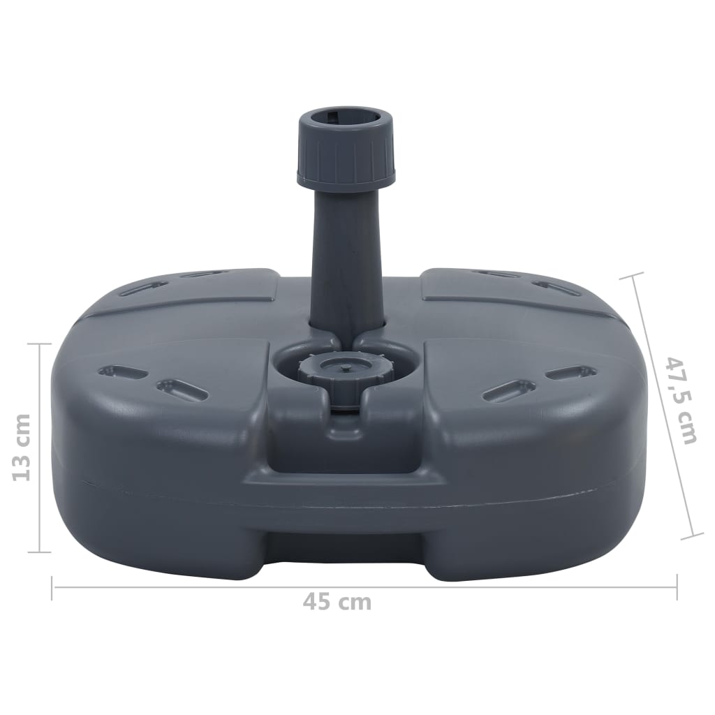 Parasol Base | Grey | Plastic | 45 x 47.5 x 13 cm | Portable