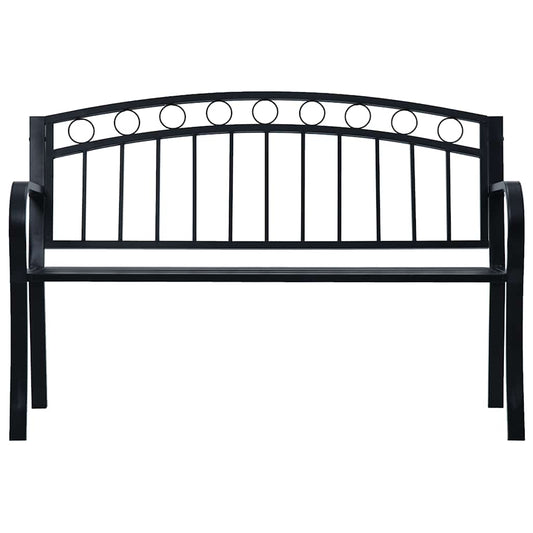 Garden Bench 125 cm Black Steel