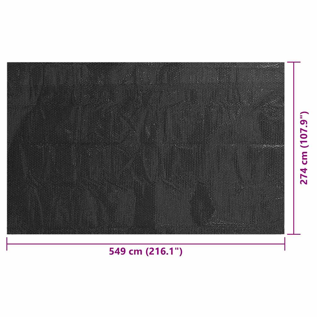 Pool Cover | Black | Polyethylene | 549 x 274 cm | Durable | Pool Cover