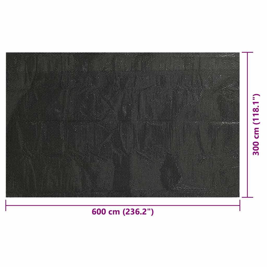 Pool Cover | Black | Polyethylene | 600x300 cm | Lightweight | Pool Cover