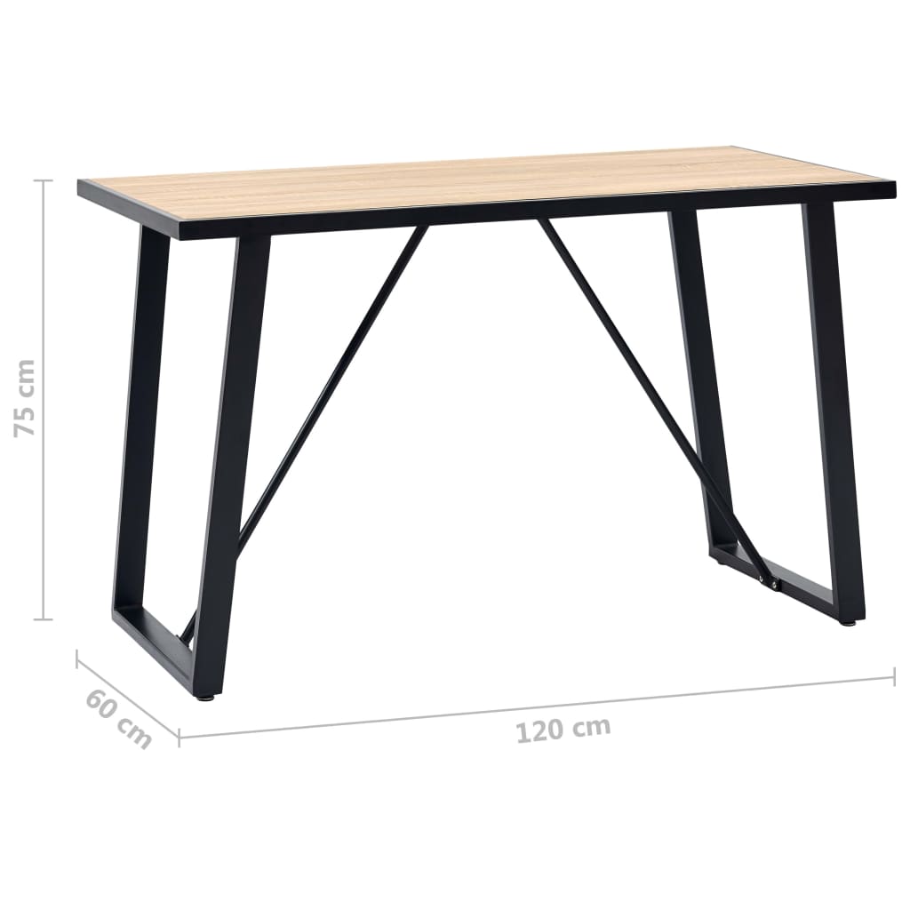 281560 vidaXL Dining Table Oak 120x60x75 cm MDF