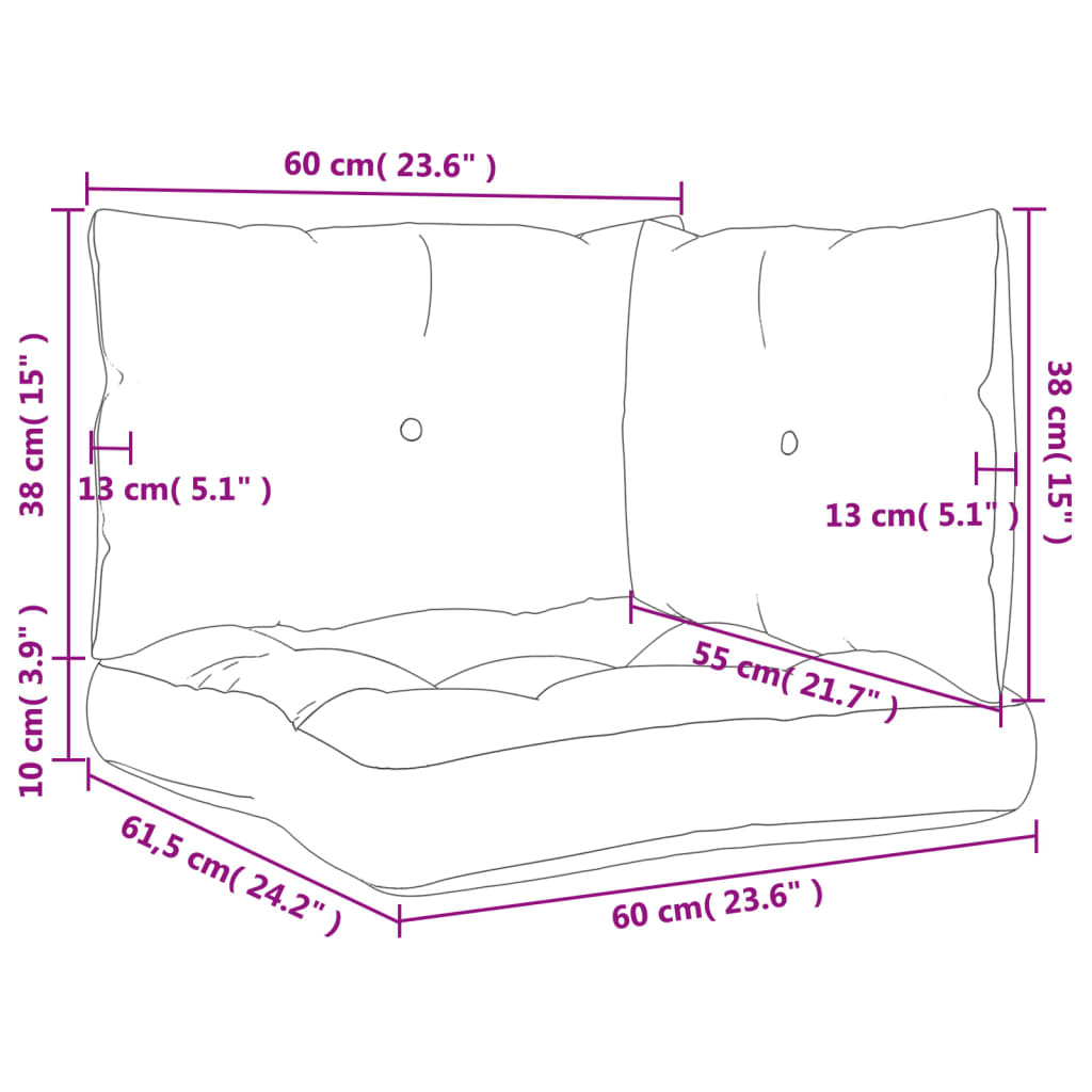 Pallet Cushions 3 pcs Taupe Fabric