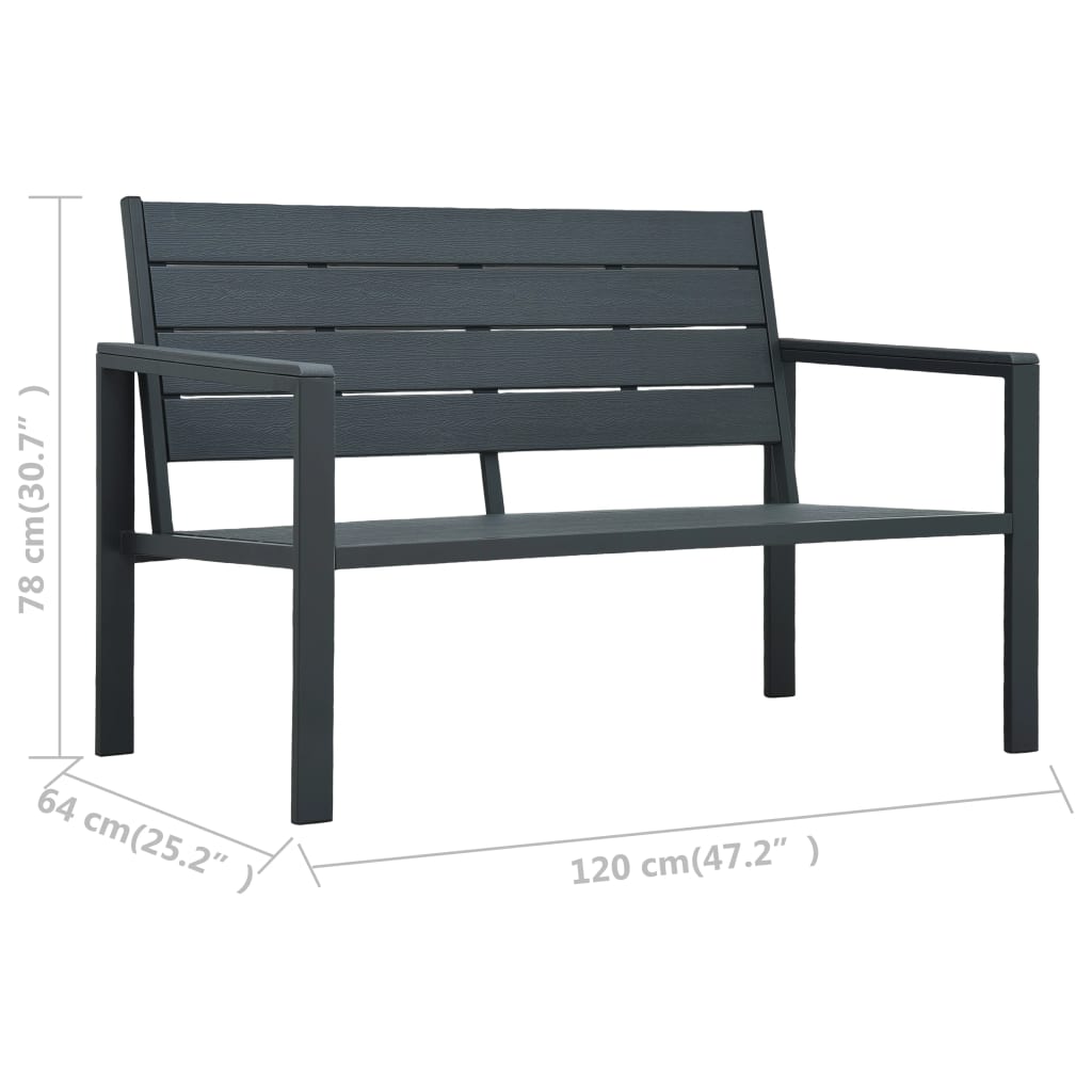 Garden Bench | Grey | HDPE | Medium | Durable | Garden Bench