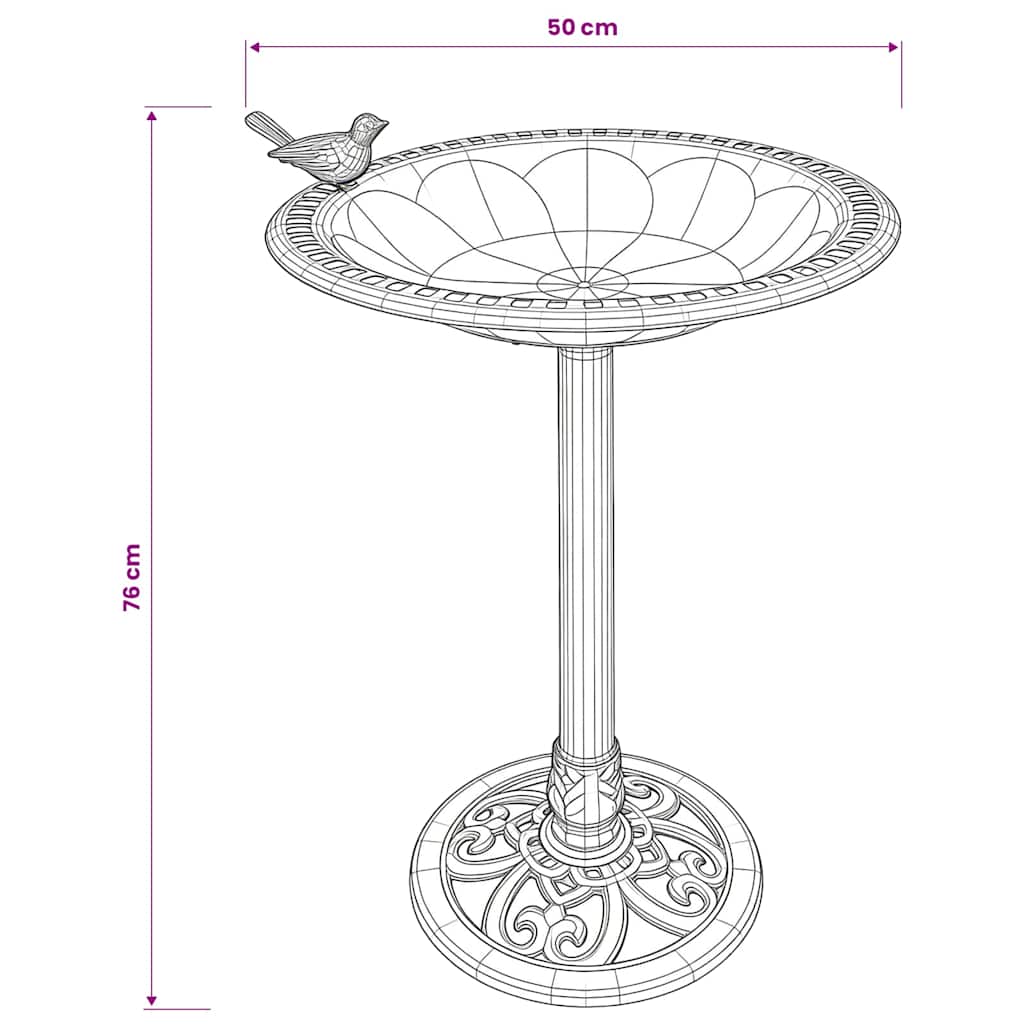 Bird Bath | Bronze | Weather-resistant plastic with resin coating