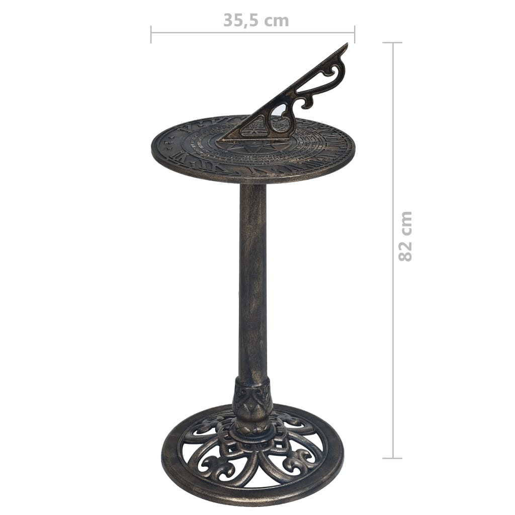Garden Sundial | Bronze | Plastic | Large | Decorative Inlays