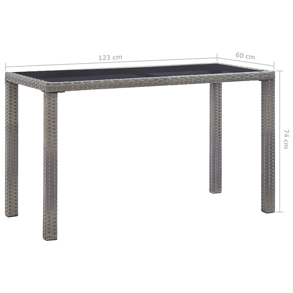 Outdoor Dining Table | Anthracite | PE rattan, steel, tempered glass