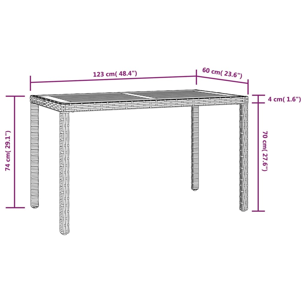 Outdoor Table | Black and Brown