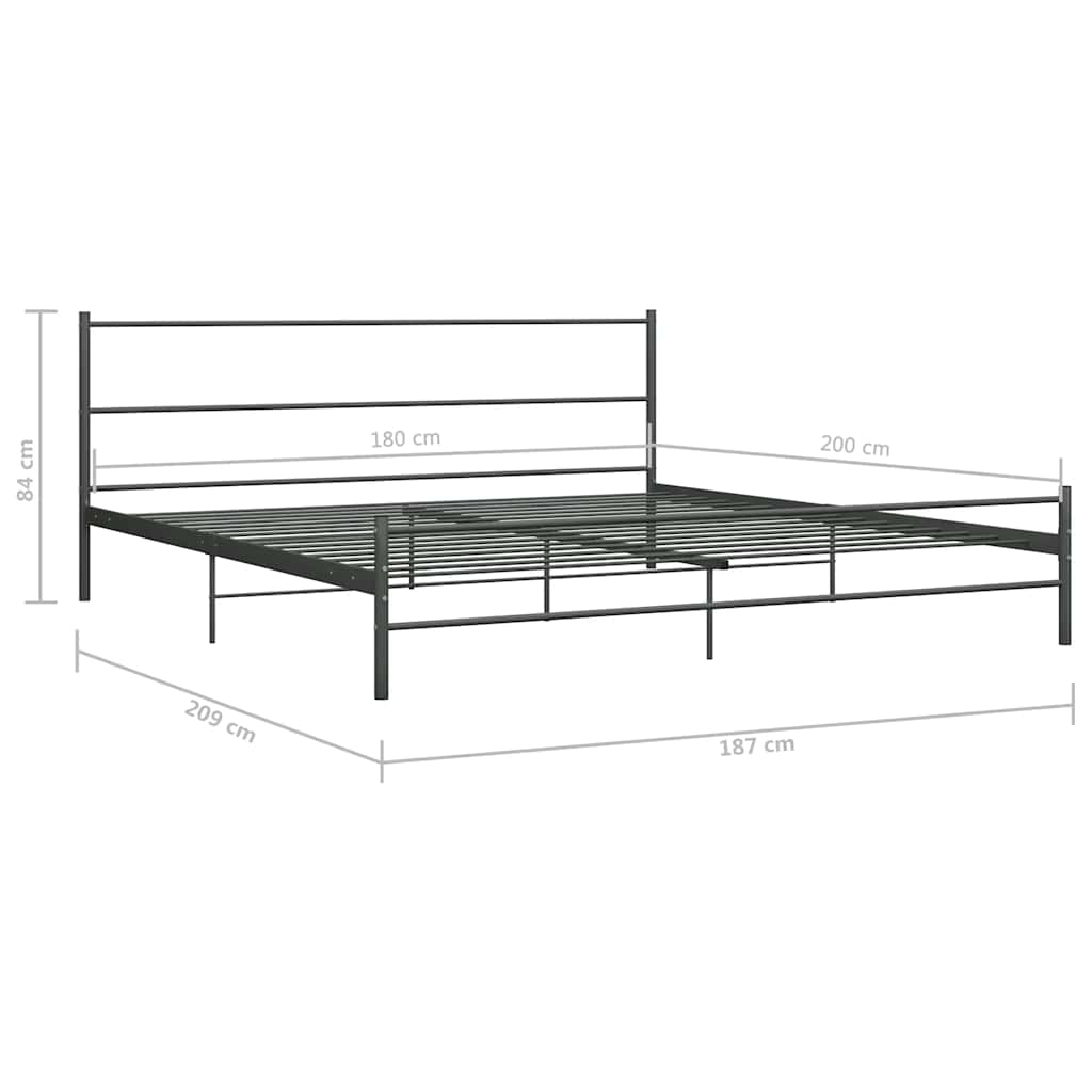 Bed Frame | Grey | Metal | Super King | Tough | Bed Frame | Rectangular