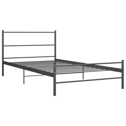 Bed Frame | Grey | Powder-coated metal | Single | Durable | Bed Frame