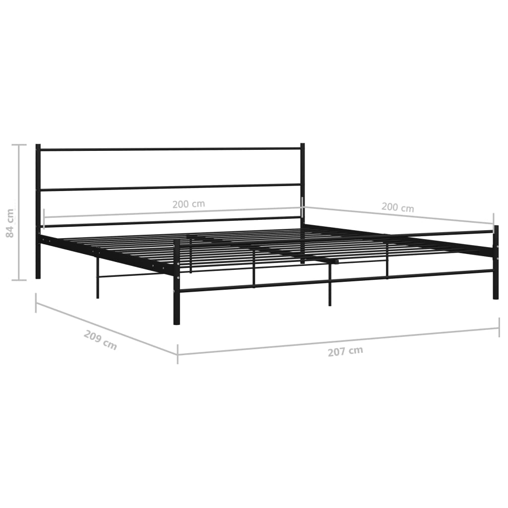 Bed Frame | Black | Metal | Double Bed | Durable | Bed Frame