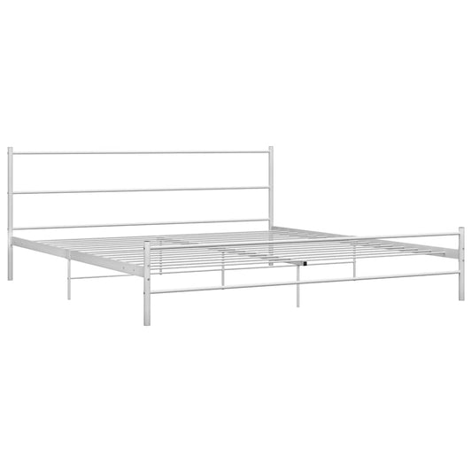 Bed Frame without Mattress with Headboard White 160x200 cm Metal
