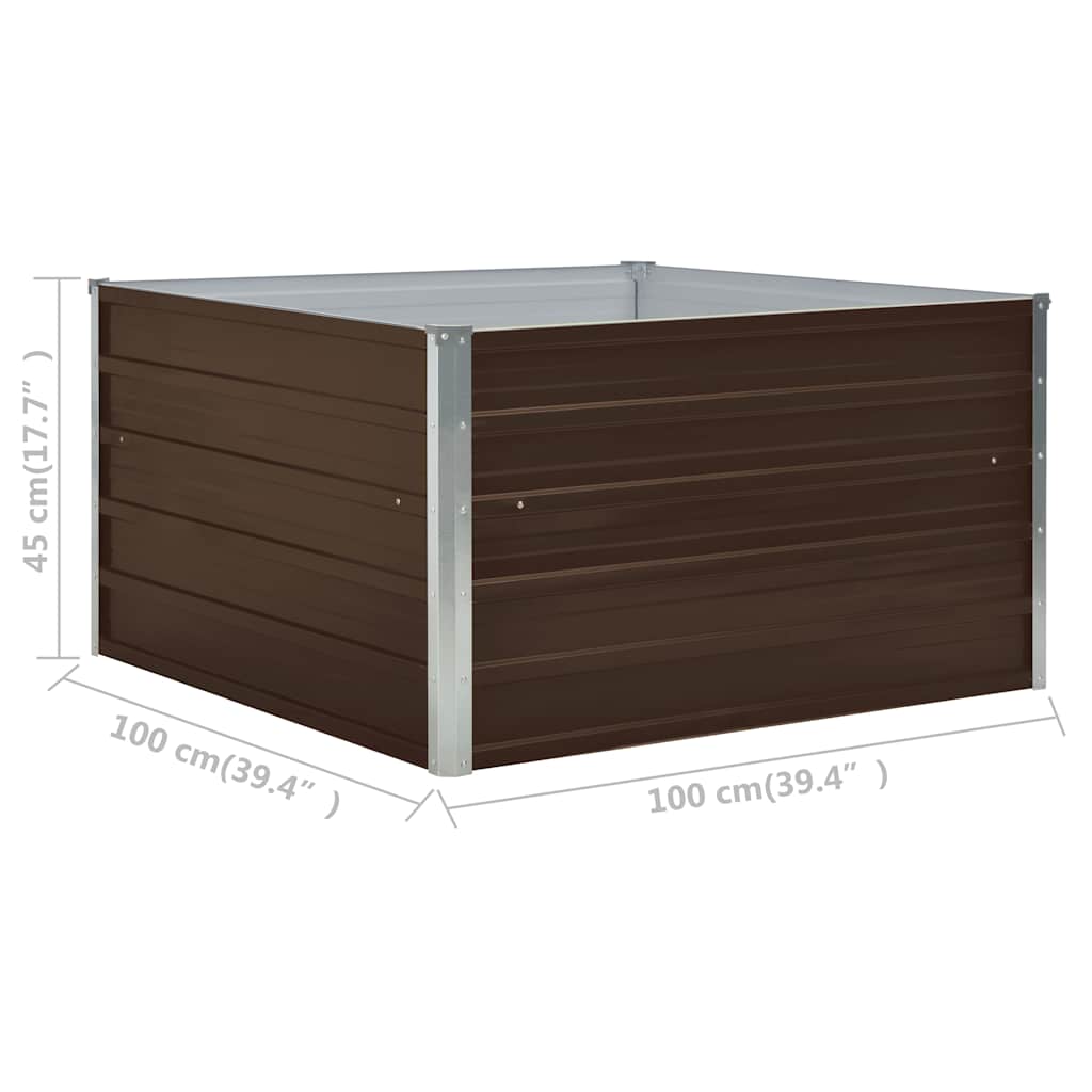 Raised Garden Bed | Brown and Grey | Galvanised steel | Medium | Durable