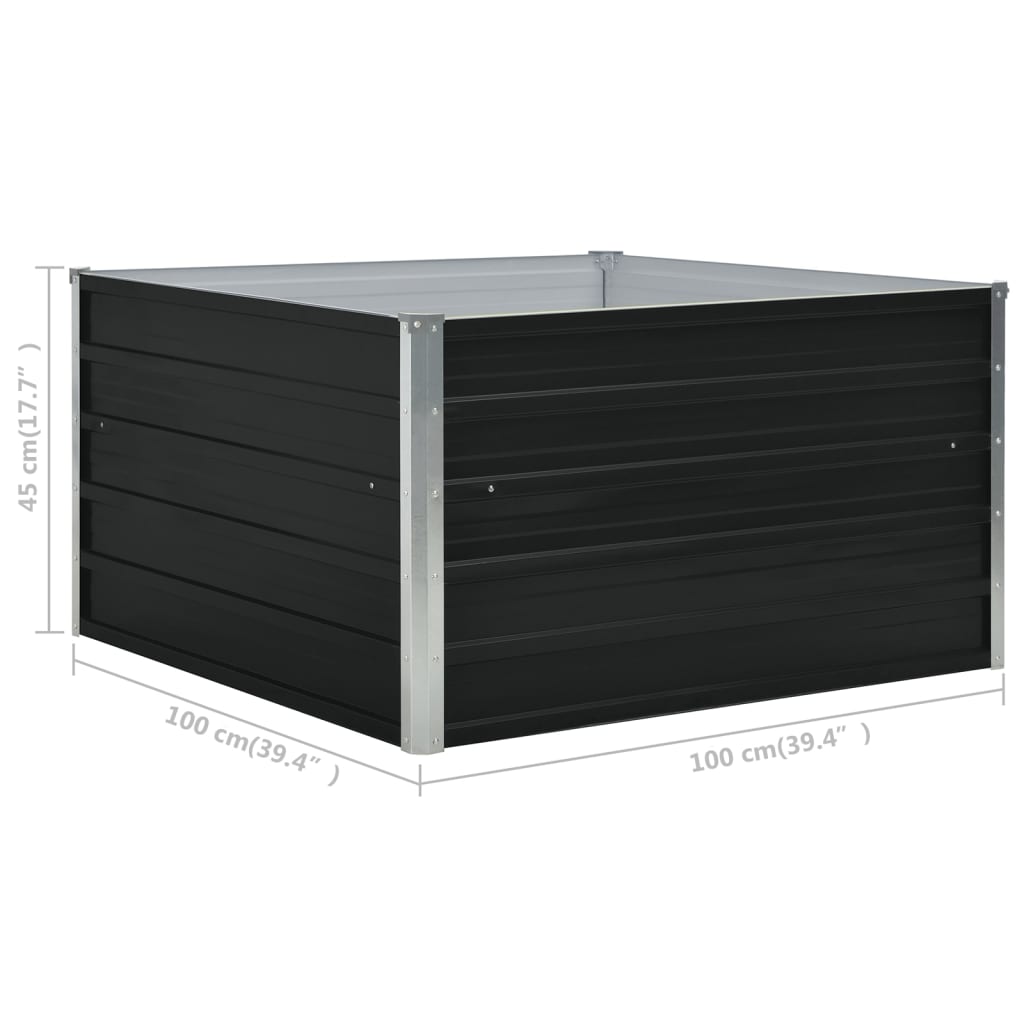 Raised Garden Bed | Anthracite | Galvanised Steel | 100x100 cm