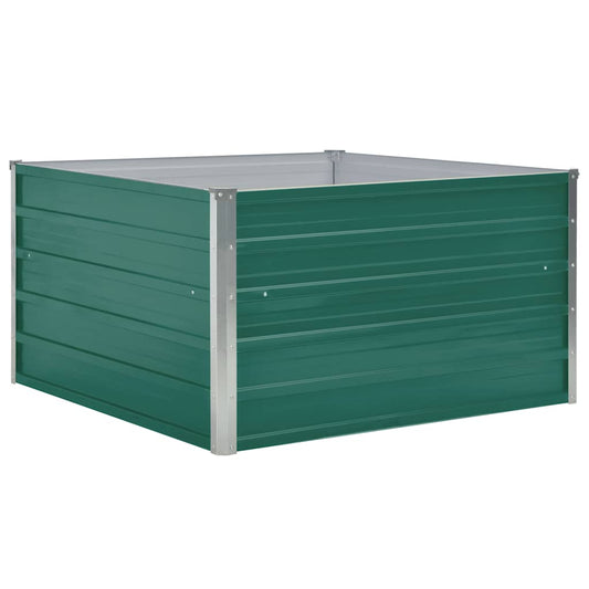 Raised Garden Bed | Green | Galvanized Steel | 100x100x45 cm | Durable