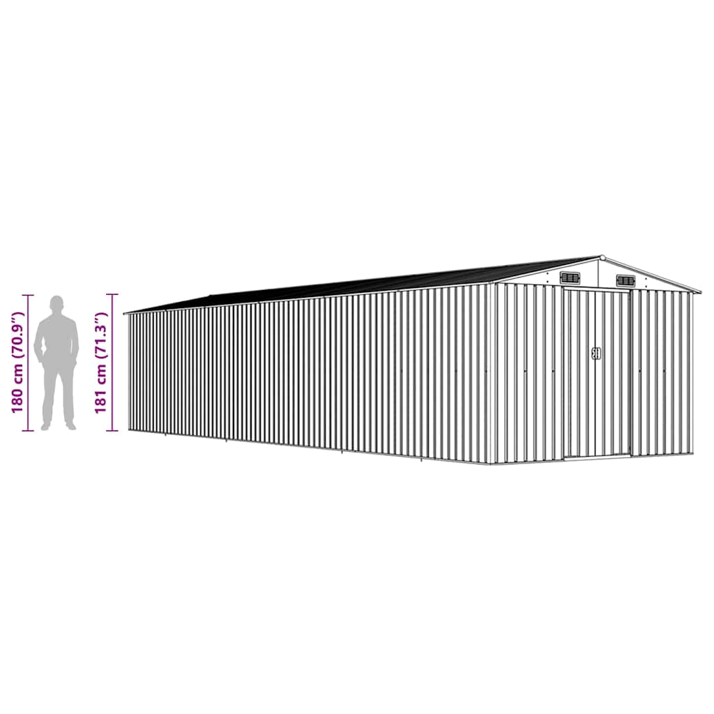 Garden Shed | Grey | Galvanised steel | Large | Garden Shed | Rectangular