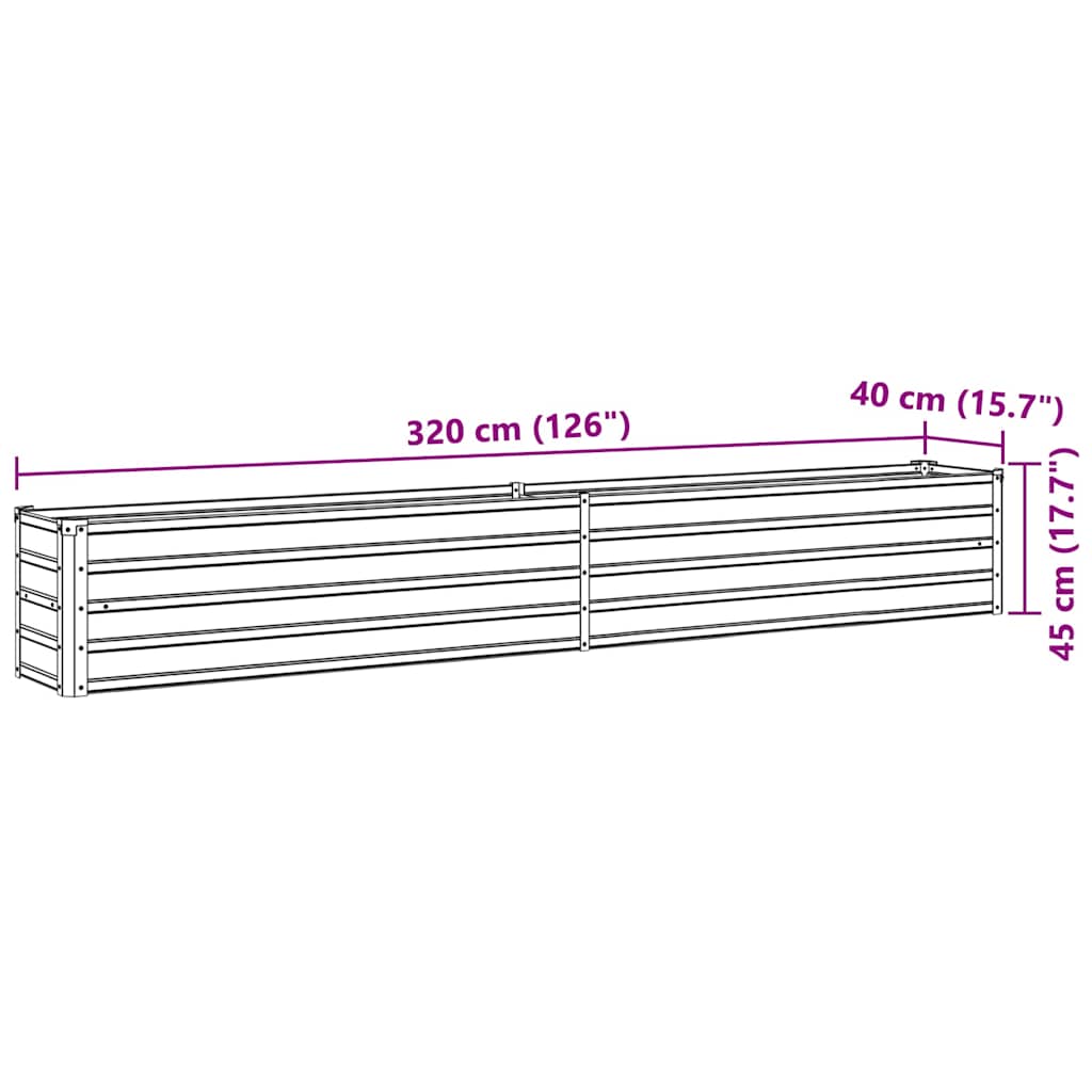 Raised Bed | Brown | Galvanised steel | Large | Heavy Weight Endurance