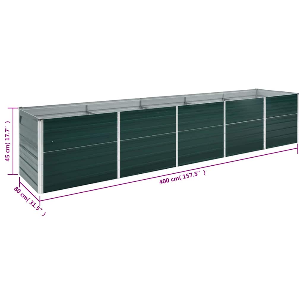 Raised Bed | Green | Galvanised steel | Large | Durable | Garden Planter