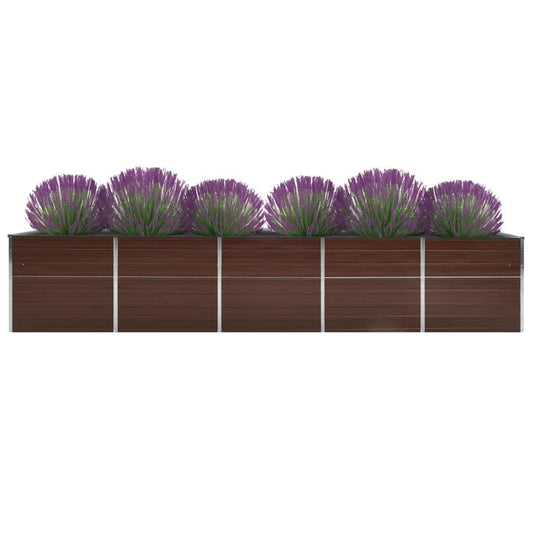 Raised Bed | Brown | Galvanised steel | 400x80x45 cm | Durable