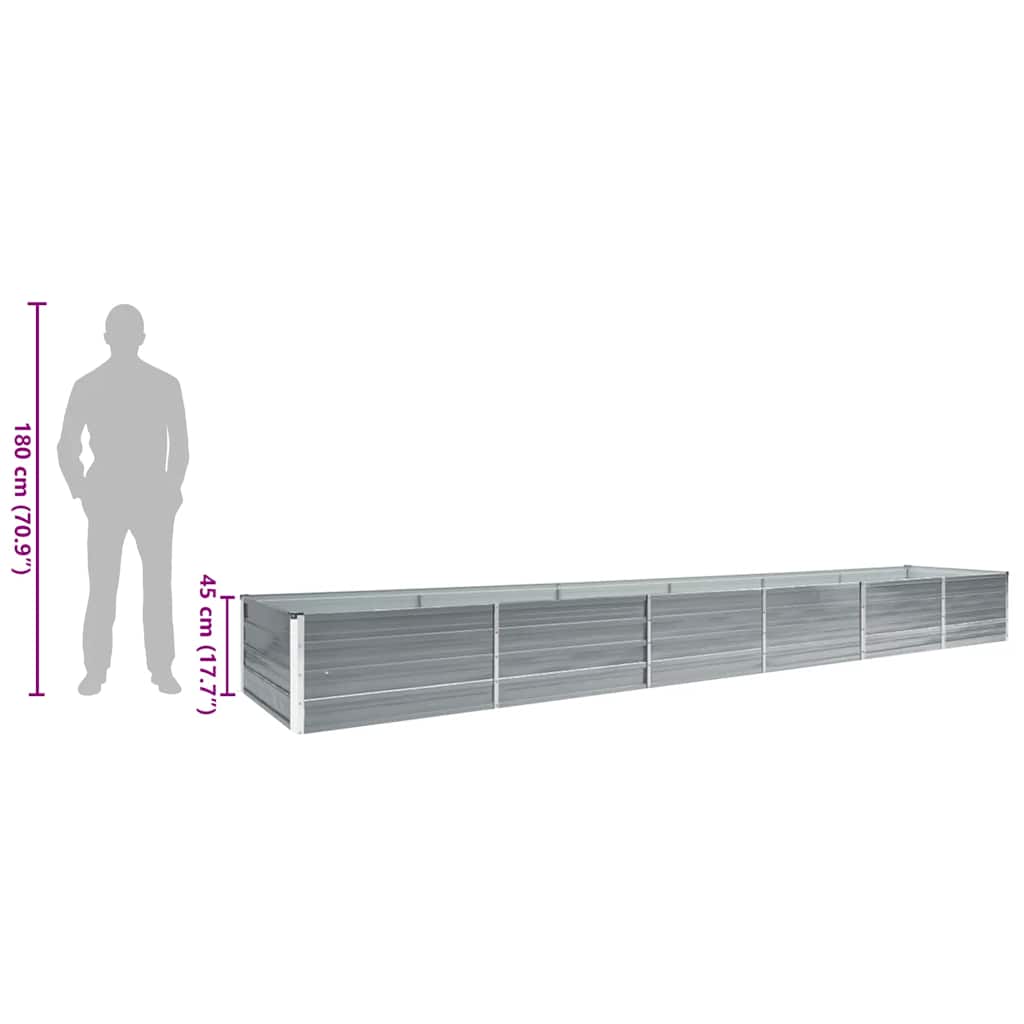 Raised Bed | Grey | Galvanised steel | Large | Durable | Raised Bed