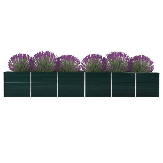 47069 vidaXL Garden Raised Bed Galvanised Steel 480x80x77 cm Green