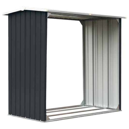 Log Storage Shed Galvanised Steel 172x91x154 cm Anthracite