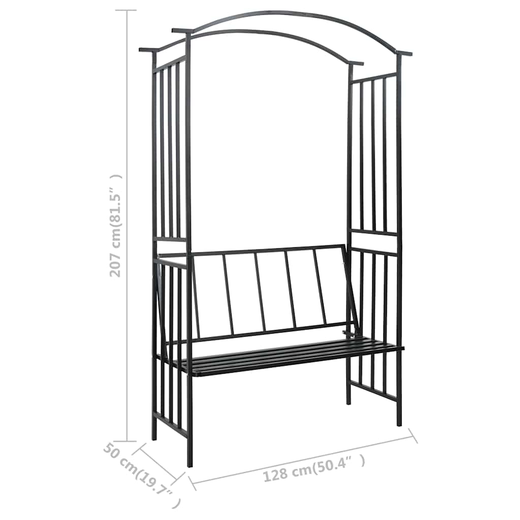 Garden Arch | Black | Iron | Medium | Decorative Inlays | Garden Arch