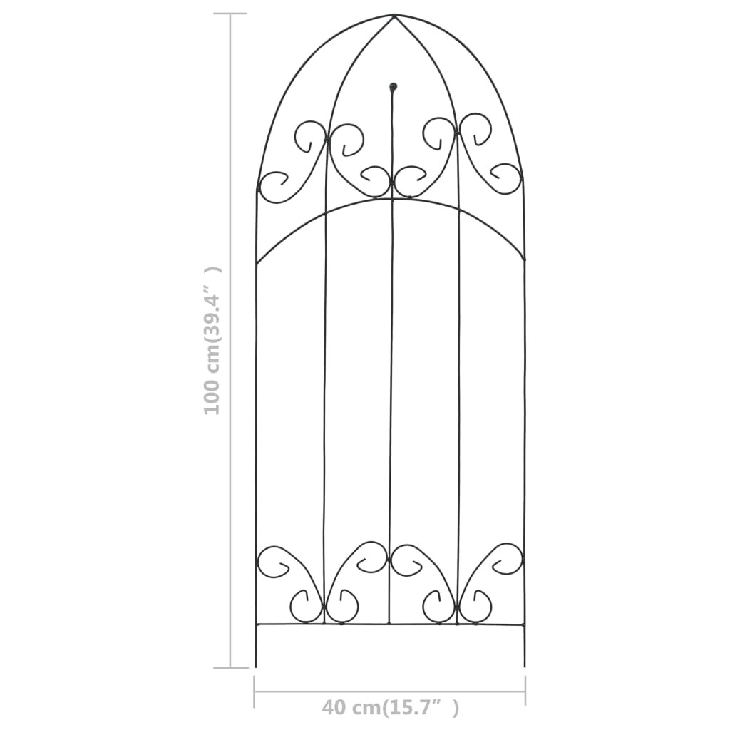 Plant Rack | Set of 3 | Black | Iron | 40x100 cm | Rustic Plant Racks