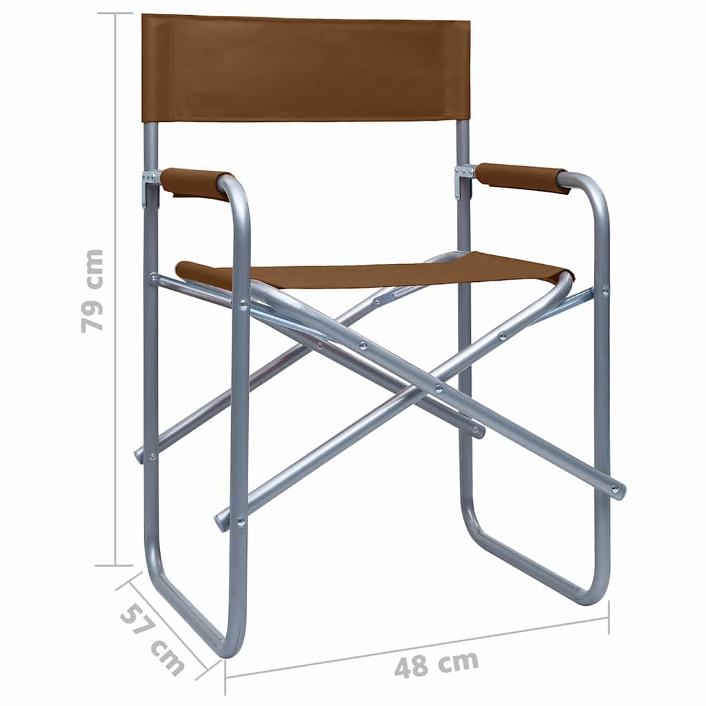 Director's Chairs 2 pcs Steel Brown