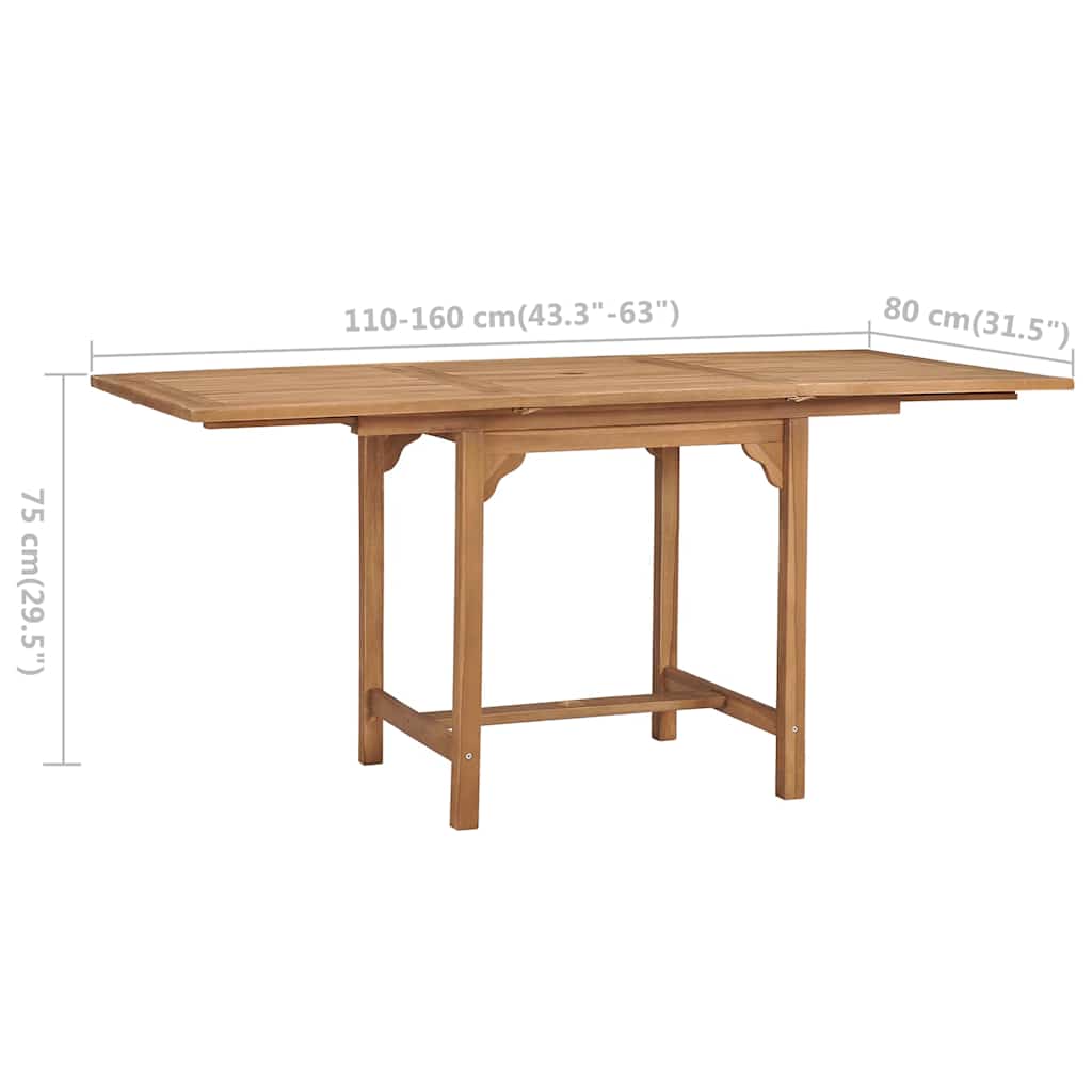 Garden Table | Warm Teak Brown | Solid Teak Wood | Medium | Extendable