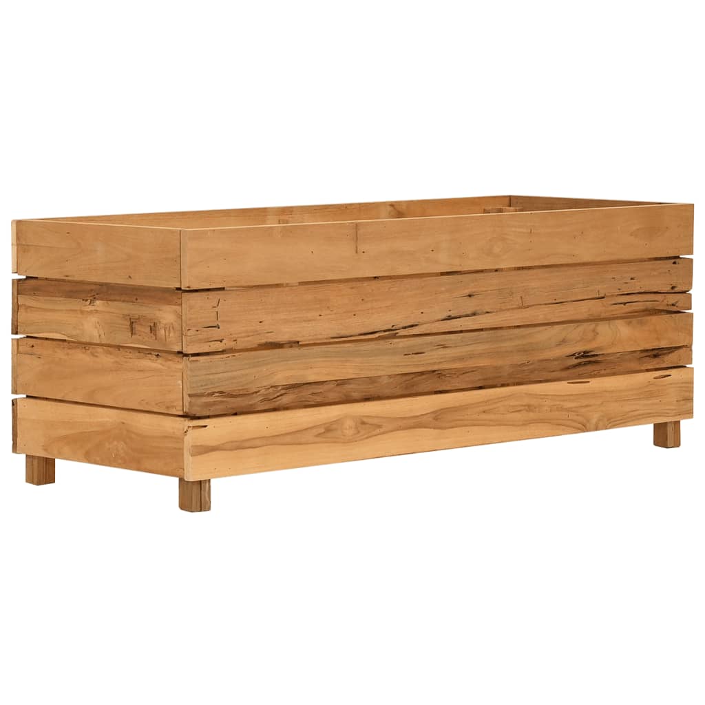 Raised Bed | Natural Wood | Recycled Teak Wood, Steel | Medium | Planters