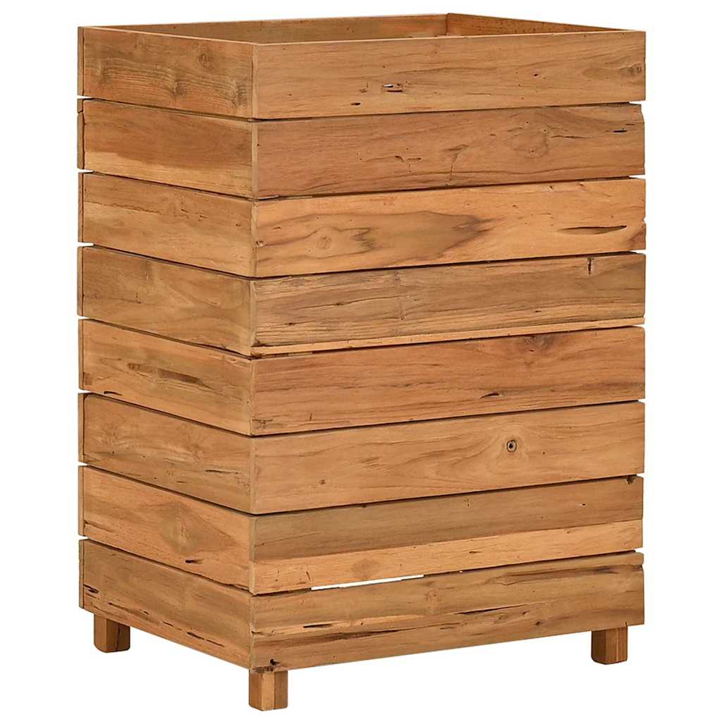 Raised Bed 19.7"x15.7"x28.3" Recycled Teak Wood and Steel