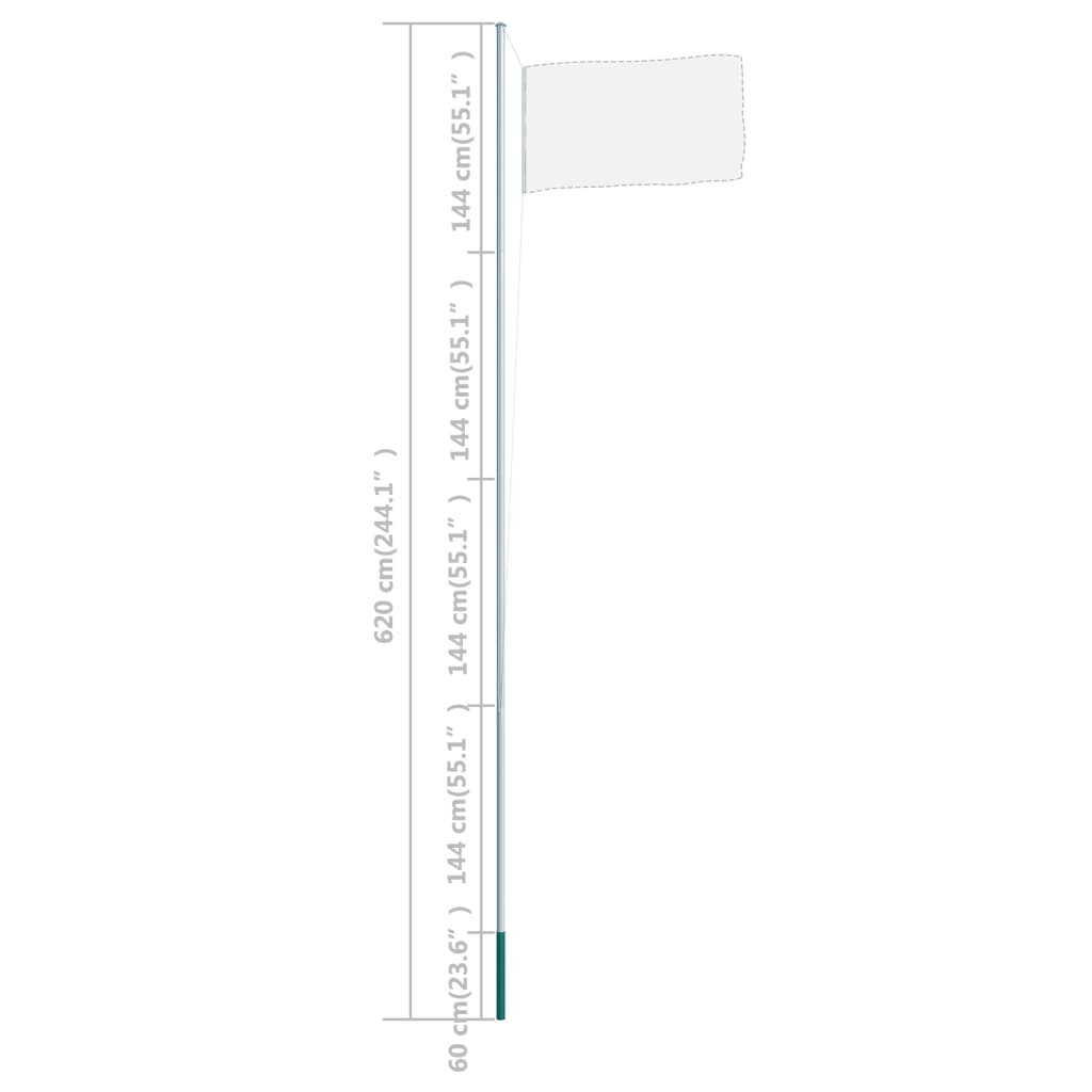 Sectional Flagpole Aluminum 20.3'