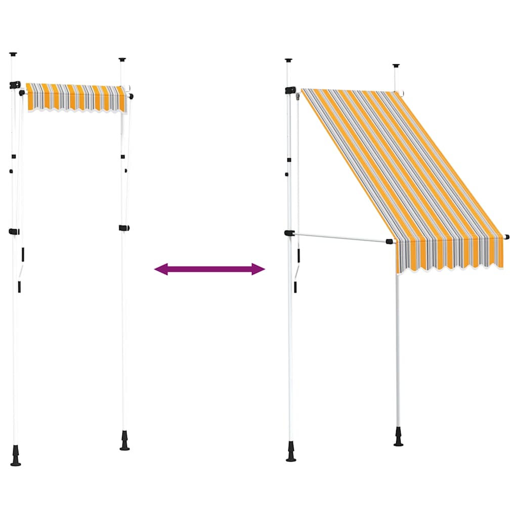 145830 vidaXL Manual Retractable Awning 100 cm Yellow and Blue Stripes