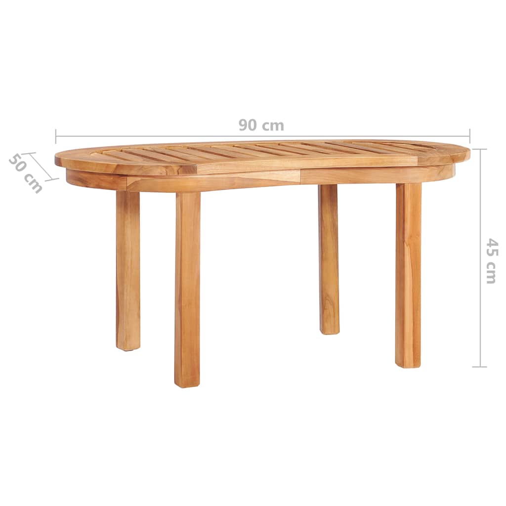 Coffee Table | Natural Teak | Fine Sanded Teak Wood | 90x50x45 cm