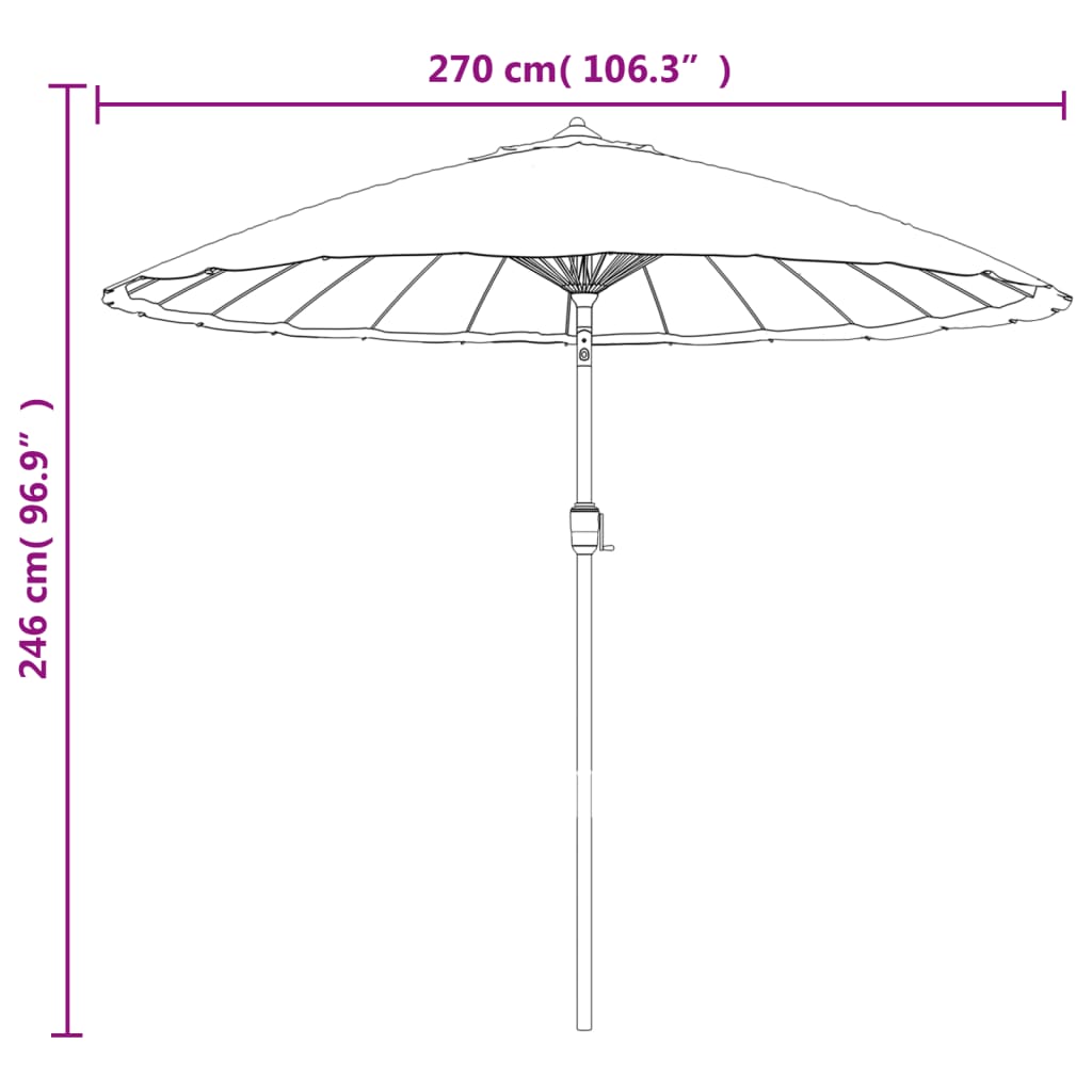 Garden Parasol with Aluminium Pole 250 cm Taupe