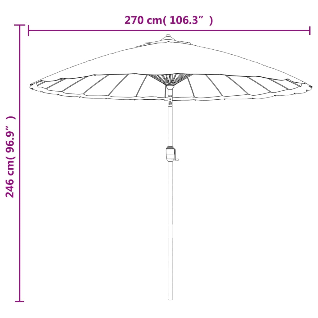 Garden Parasol with Aluminium Pole 250 cm Black
