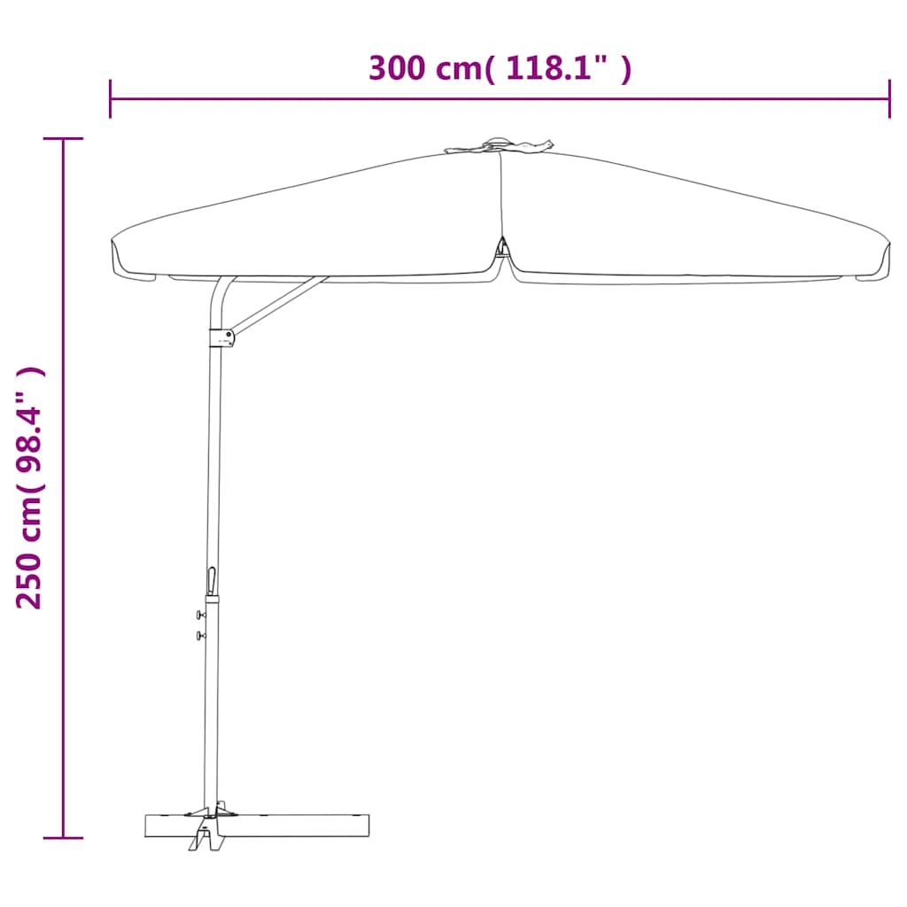 Garden Parasol | Green | Polyester | Large | UV-resistant materials