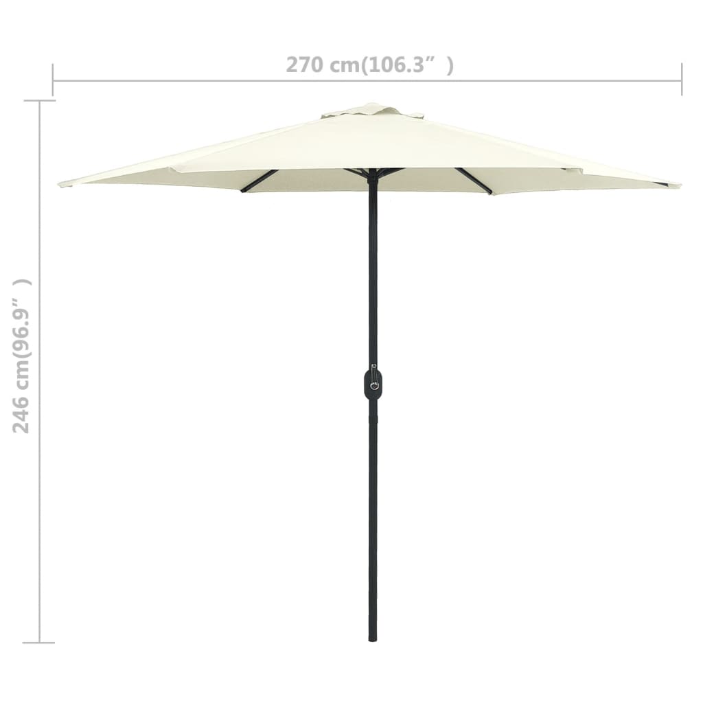 Garden Parasol | Sand White | Polyester, Aluminium, Steel