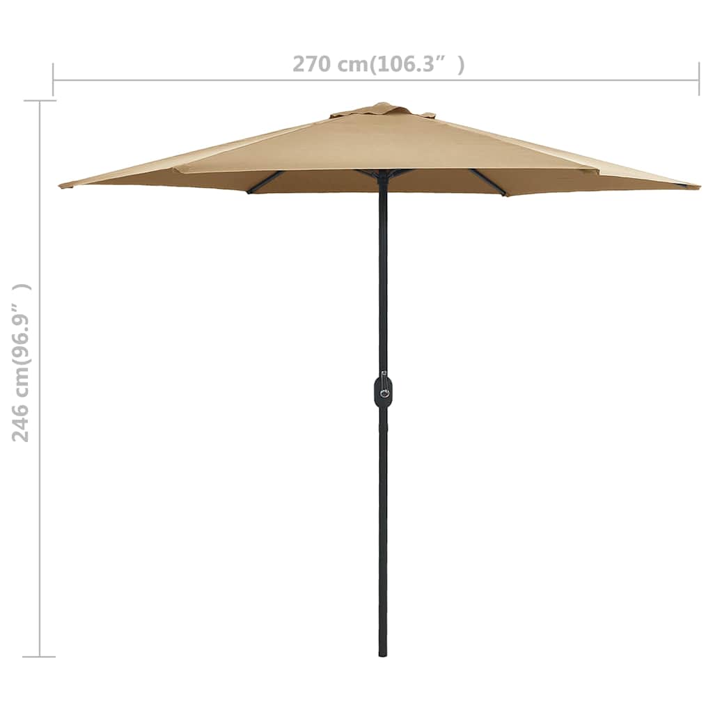 Garden Parasol | Taupe | Polyester | Standard | Garden Parasol | Round